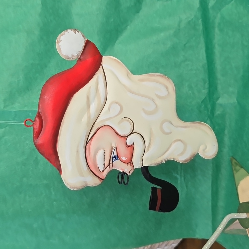 Vintage Dept 56 Pressed Tin Santa Ornament 1994 NWT